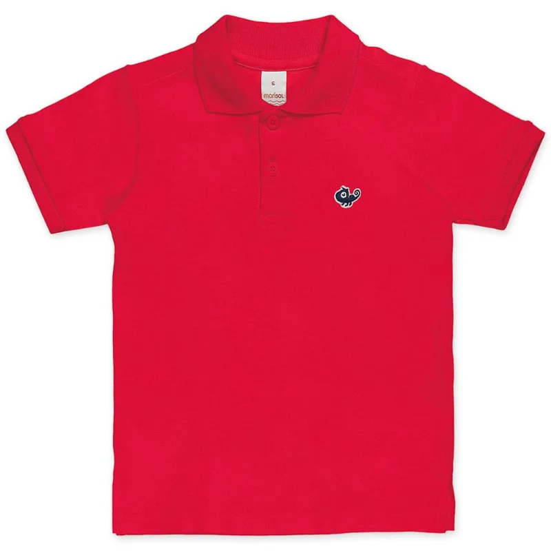 Camisa Polo Básica Com Aroma Malha Menino Marisol Vermelho 16