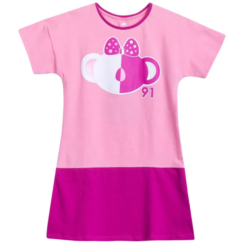 Vestido Manga Curta Malha Infantil Lilica Rosa 6