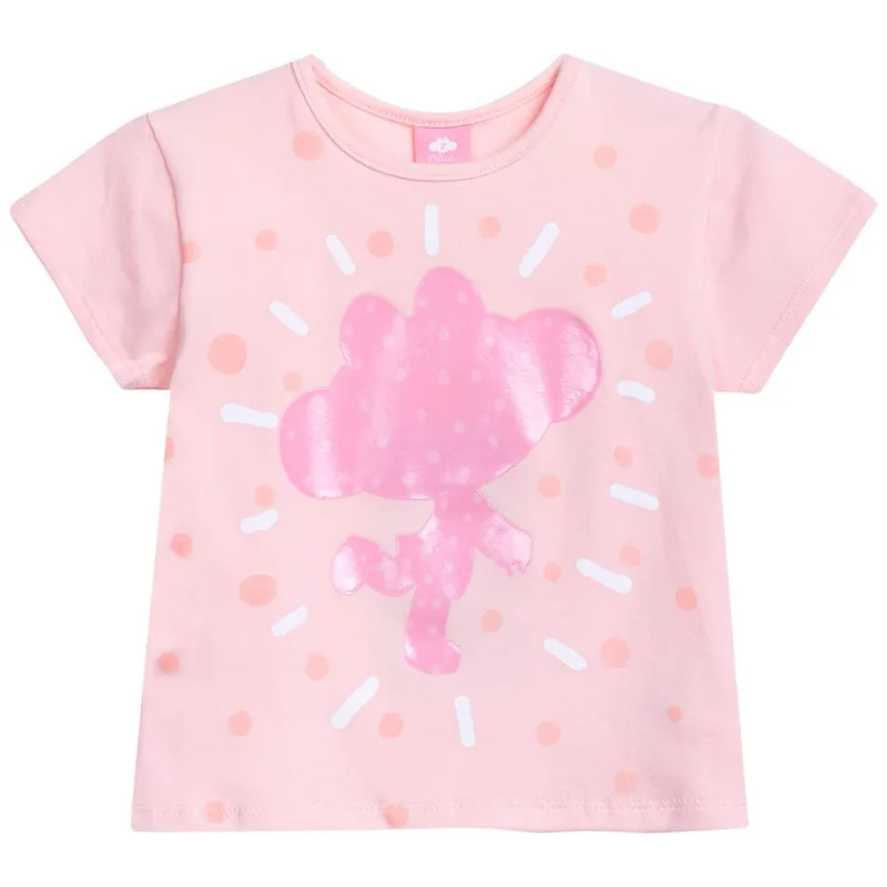 Blusa Manga Curta Malha Menina Lilica Rosa 1