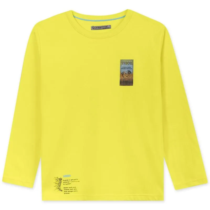 Camiseta Meia Malha Infantil Tigor Amarelo 4