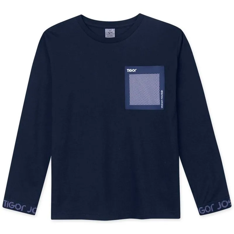 Camiseta Infantil Meia Malha Tigor Azul 4