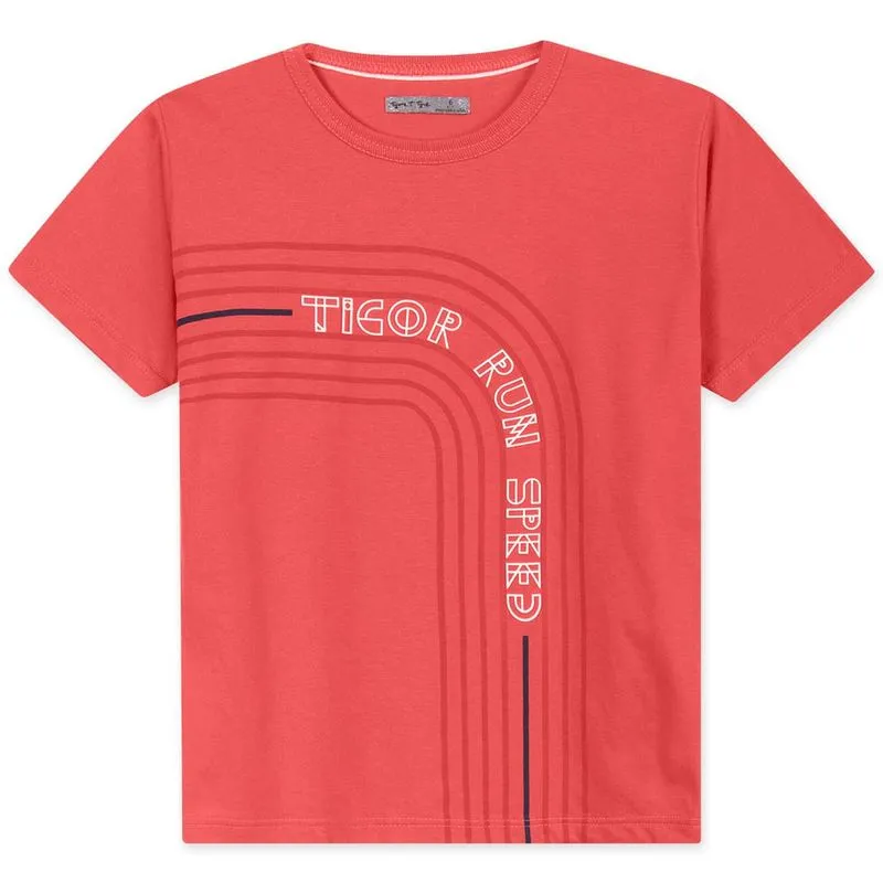 Camiseta Meia Malha Infantil Tigor Vermelho 4