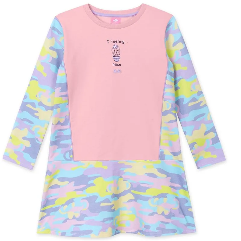 Vestido Infantil Manga Longa Com Proteção Antiviral - Rosa 4