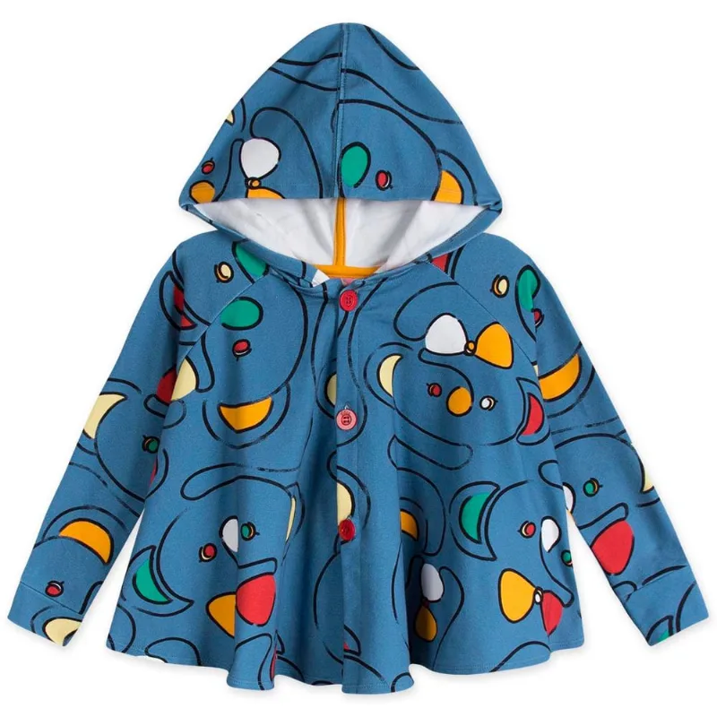 Casaco Infantil Menina Com Capuz - Azul 4