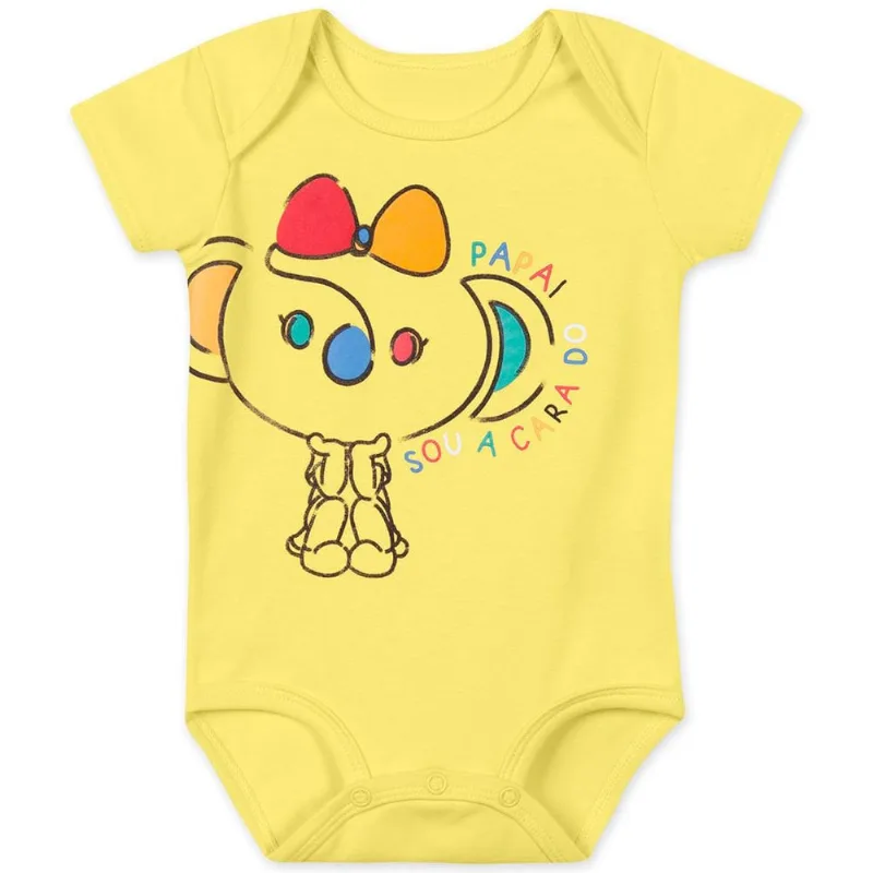 Body Bebê Menina Com Proteção Antiviral - Amarelo MB
