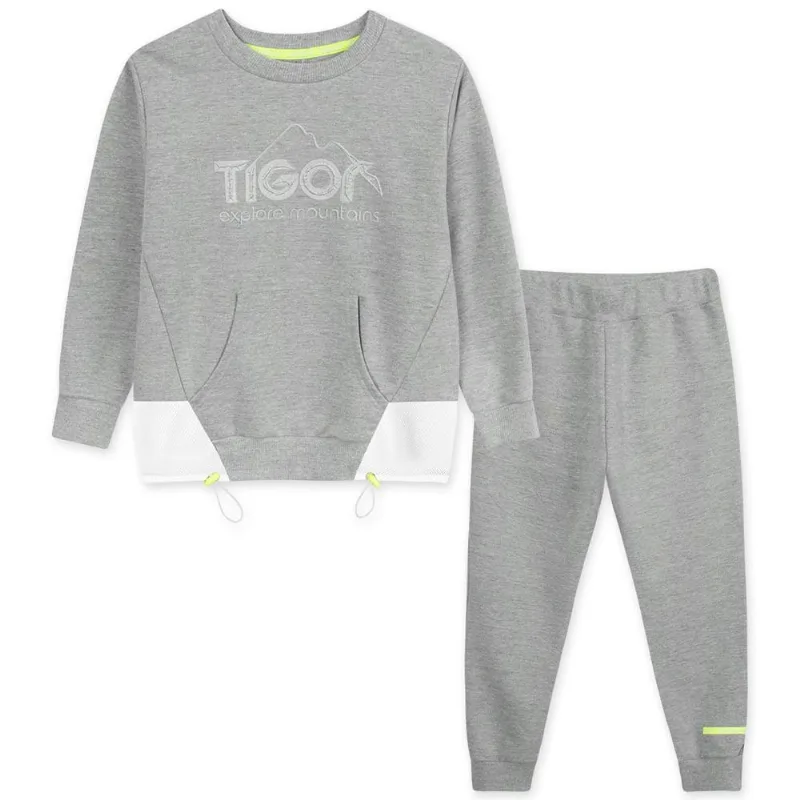 Conjunto Infantil Blusão e Calça Moletom Tigor Cinza 4
