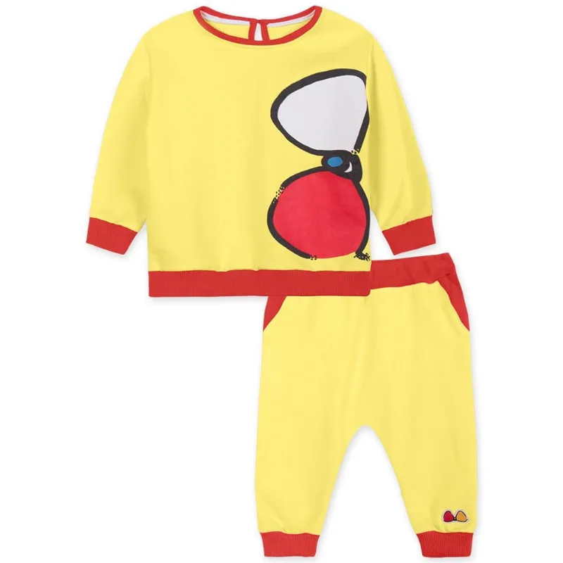 Conjunto Bebê Menina Manga Longa Com Proteção Antiviral - Amarelo MB