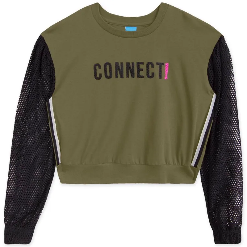 Blusa Cropped Manga Longa Malha Menina Hapier Verde 12