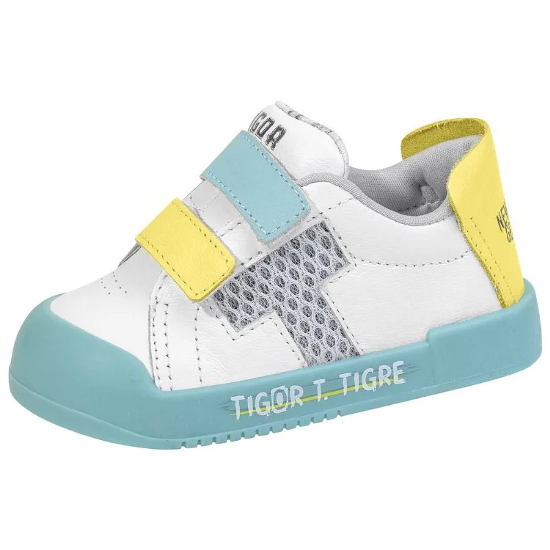 Tênis City Steps Grow Infantil Antiderrapante Menino Tigor Branco 18