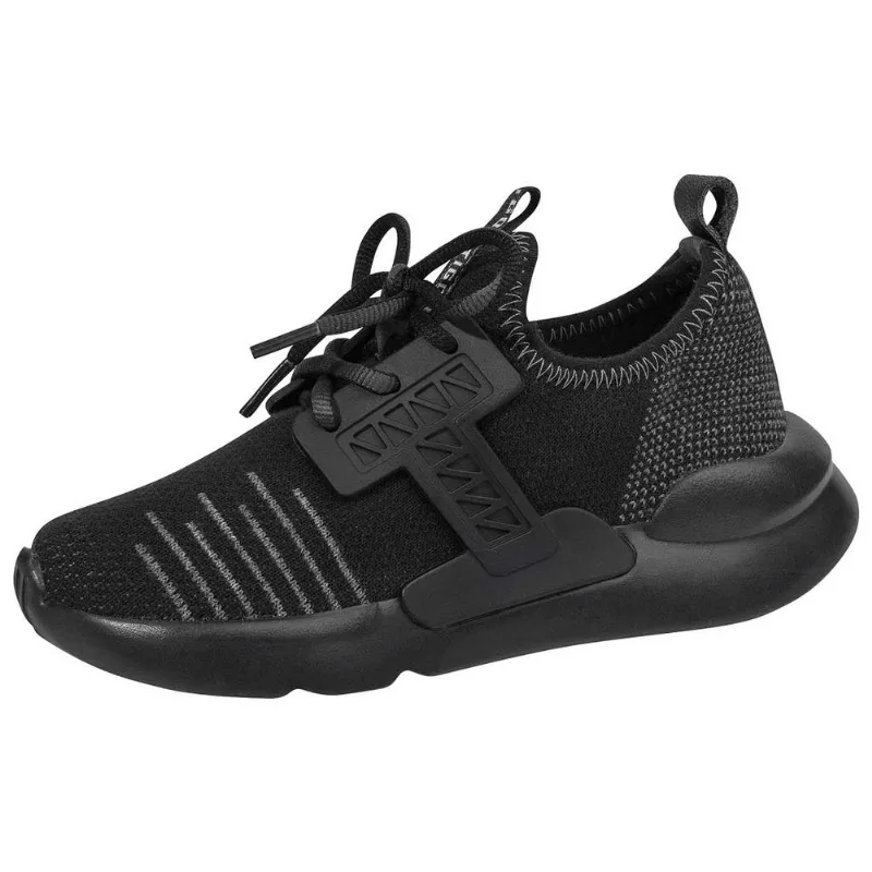 Tênis Fly By 93 Neônio Infantil Antiderrapante Menino Preto 33