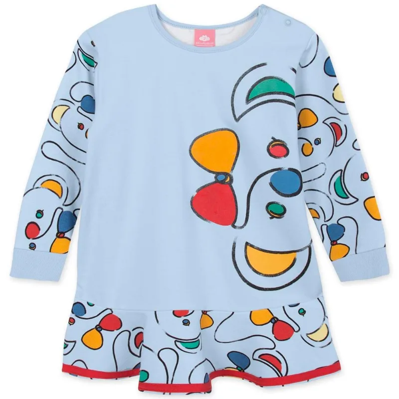 Vestido Bebê Manga Longa - Azul 3