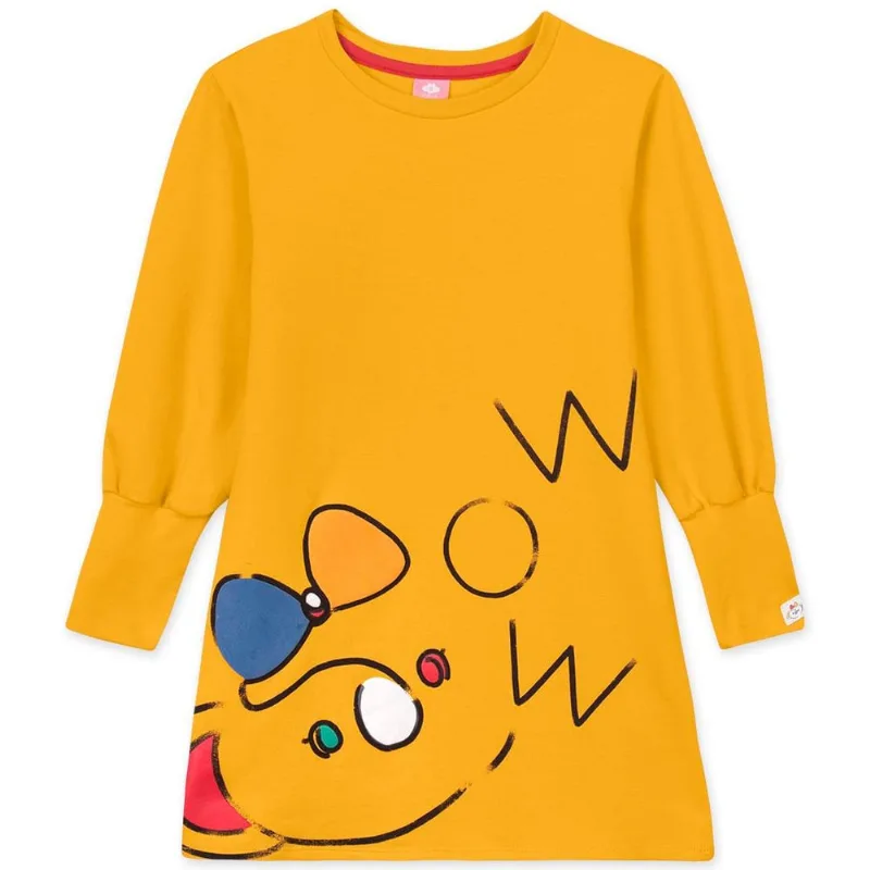 Vestido Infantil Manga Longa - Amarelo 12