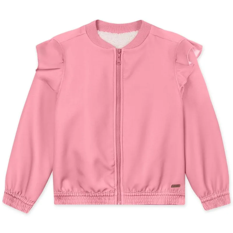 Jaqueta Infantil Menina Com Forro Peluciado - Rosa 6