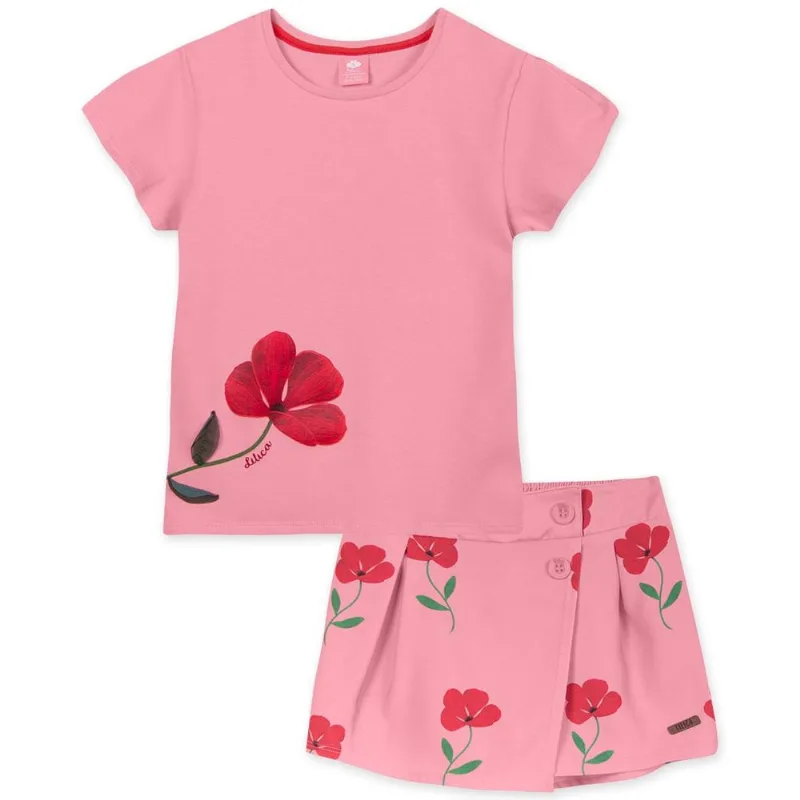 Conjunto Infantil Menina Com Estampa Floral - Rosa 6