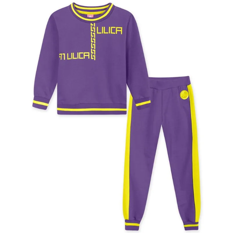 Conjunto Infantil Menina Manga Longa - Roxo 10