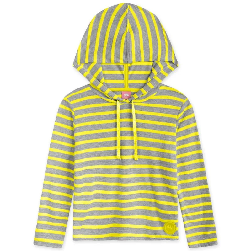Blusa Infantil Menina Manga Longa Com Capuz - Amarelo 6