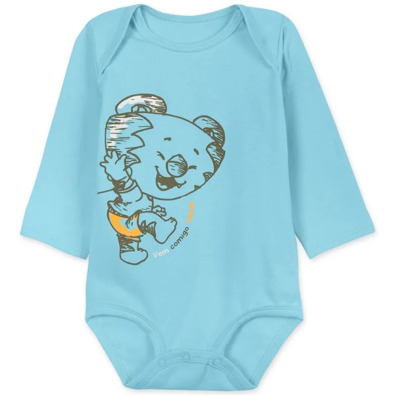 Body Bebê Menino Com Proteção Antiviral - Azul PB