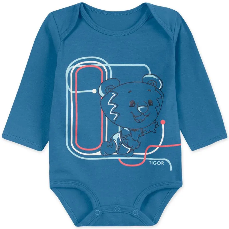 Body Bebê Menino Com Proteção Antiviral - Azul RN