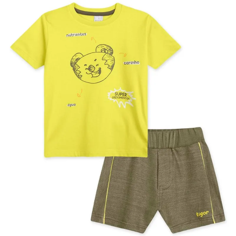 Conjunto Antiviral Bebê Tigor Amarelo 1