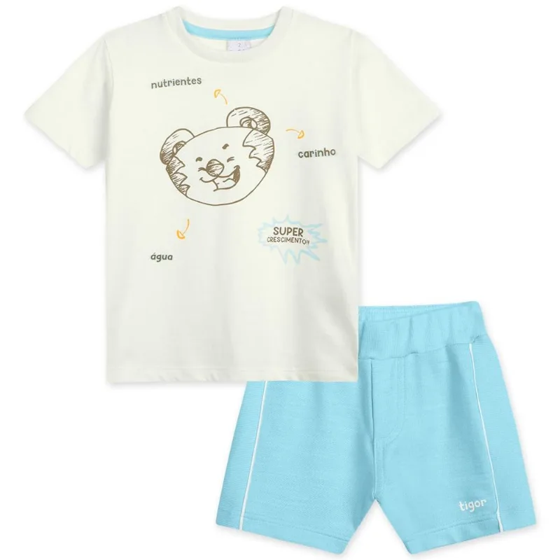 Conjunto Antiviral Bebê Tigor Bege 1