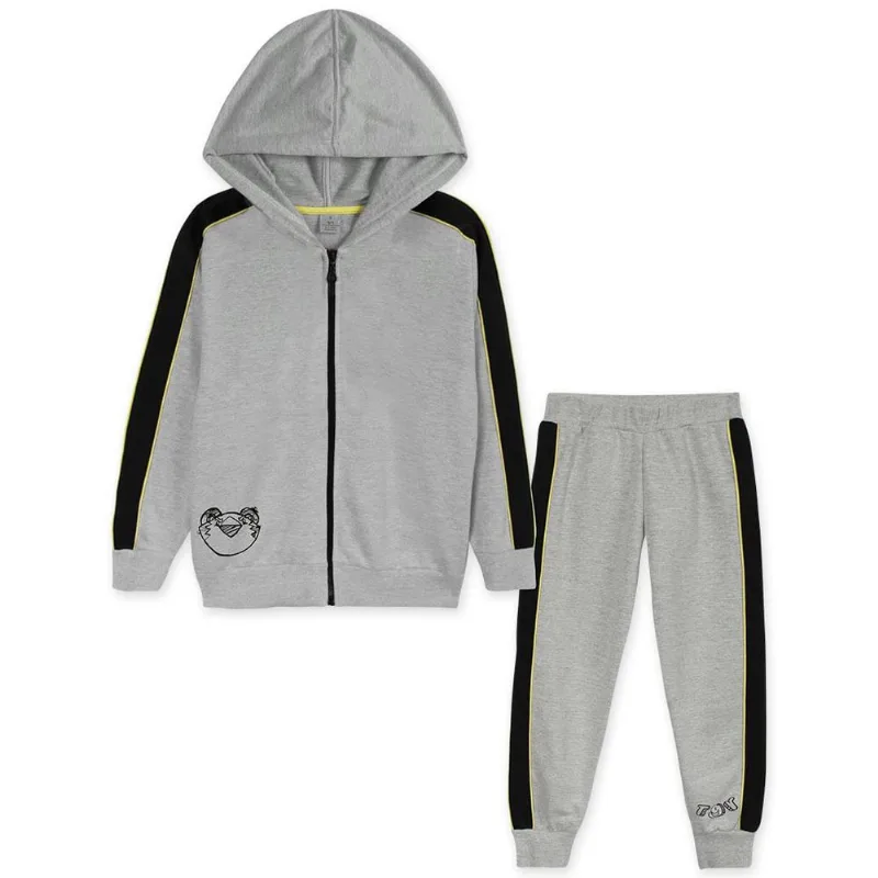 Conjunto Jaqueta e Calça Moletom Infantil Tigor Cinza 5