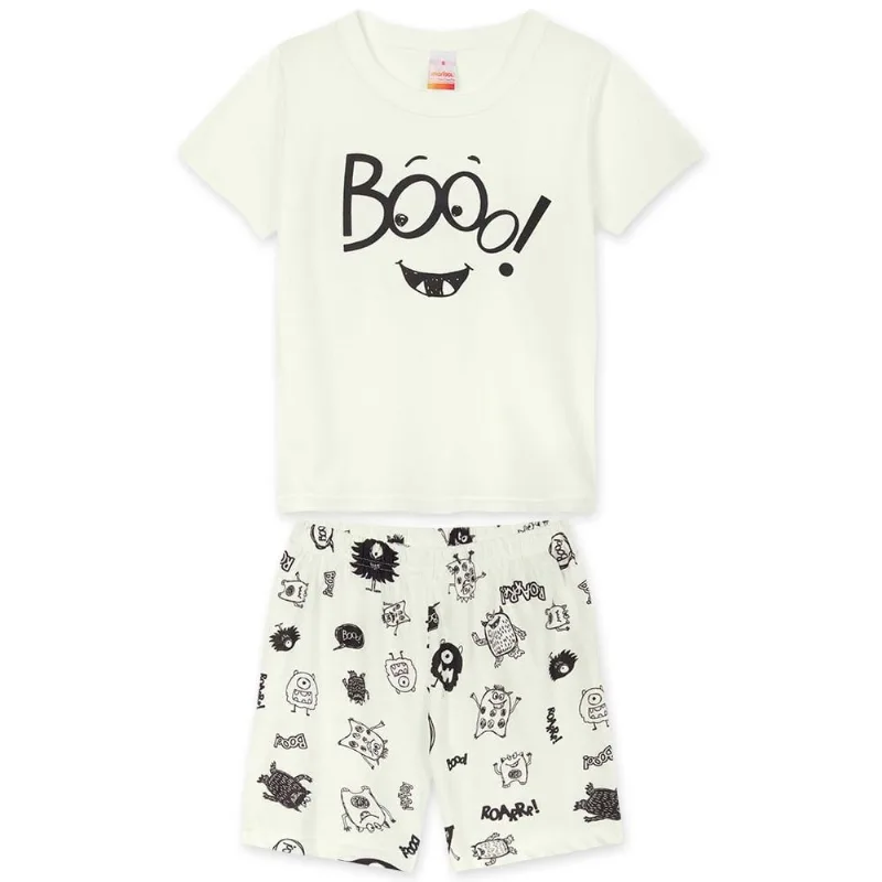 Pijama Curto Com Aroma Malha Menino Marisol Bege 14