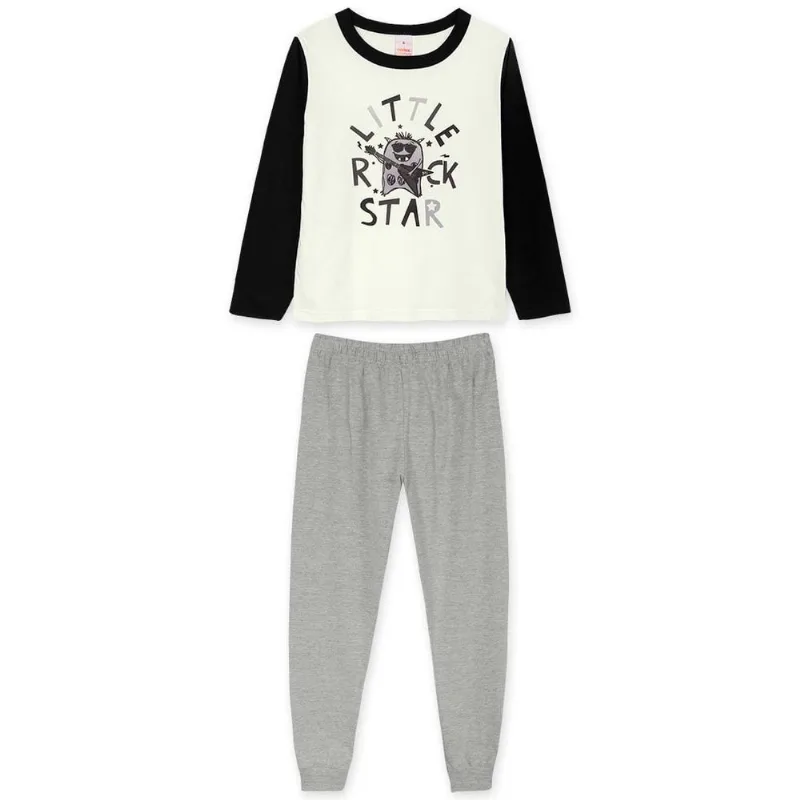 Pijama Longo Com Aroma Malha Menino Marisol Cinza 8