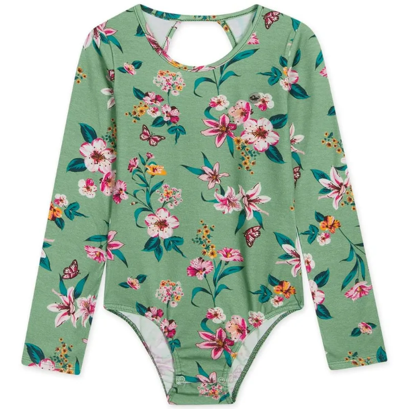 Body Manga Longa Antiviral Malha Menina Marisol Verde 3P