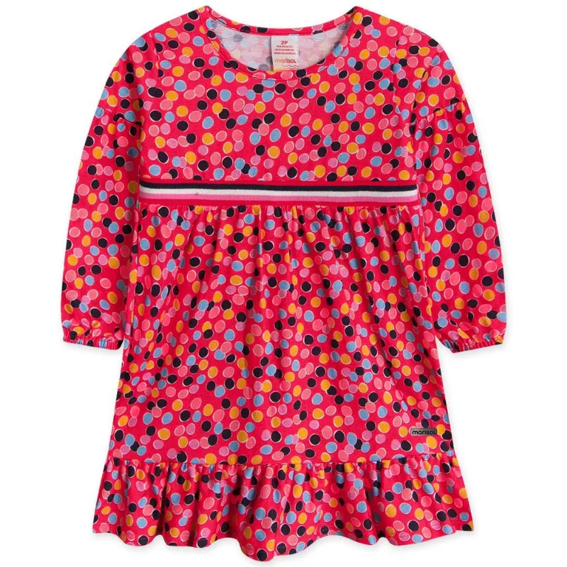 Vestido Manga Longa Malha Infantil Marisol Vermelho GB