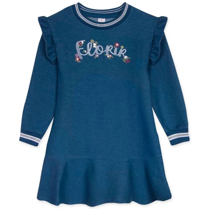 Vestido Manga Longa Moletinho Infantil Marisol Azul 12