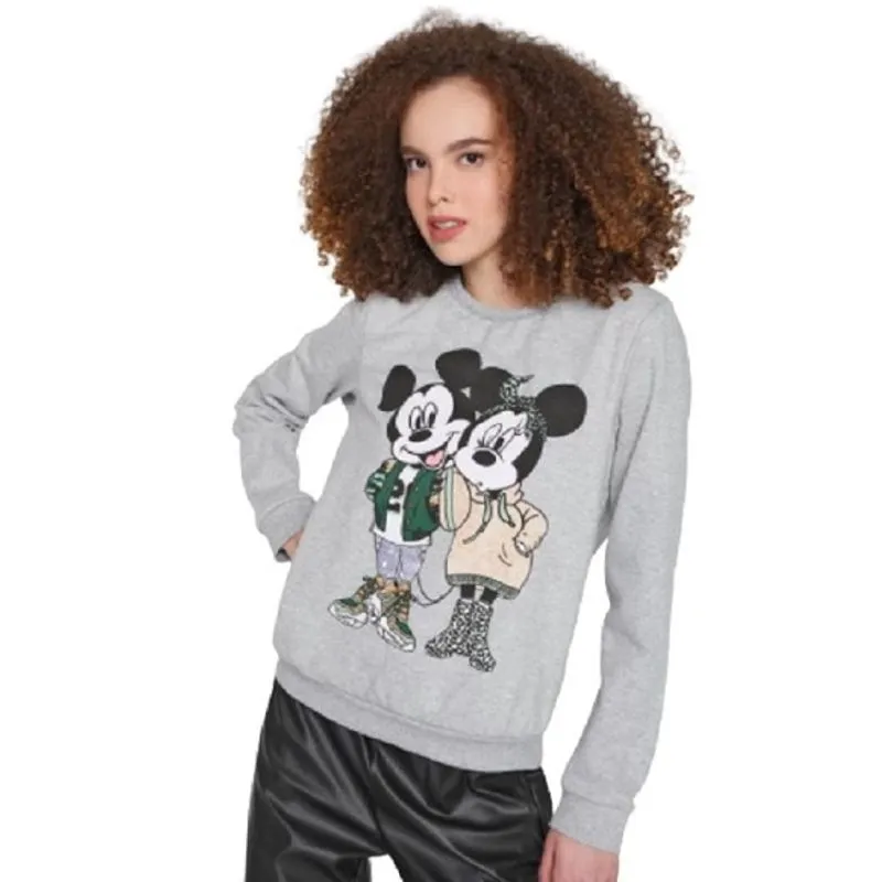 Blusa de Moletom Flanelada Fechada Cativa Disney Mickey & Minnie