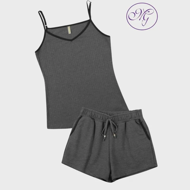 Conjunto Feminino Blusa Alça Fina e Short C90783 - Cativa