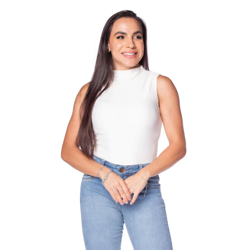 Regata Feminina Cativa Gola Média Off White - GG