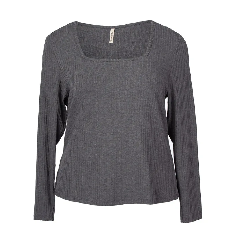 Blusa Feminina Cativa Plus Size Canelada Cinza Escuro - EM