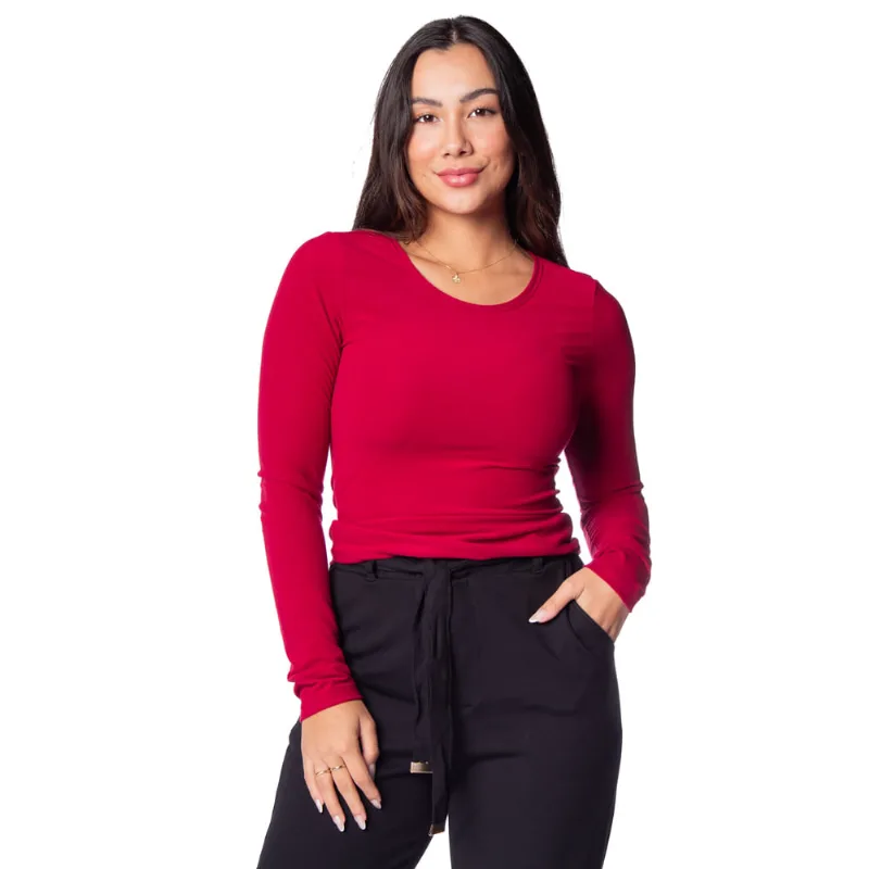 Blusa Feminina Cativa Básica Soft Vermelho Escuro - M