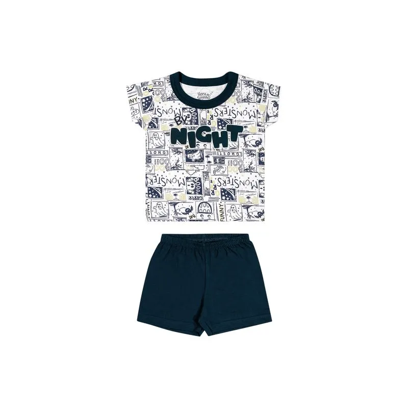 Pijama Infantil Menino Night Verão 4/8 - 12023-BRANCO-4