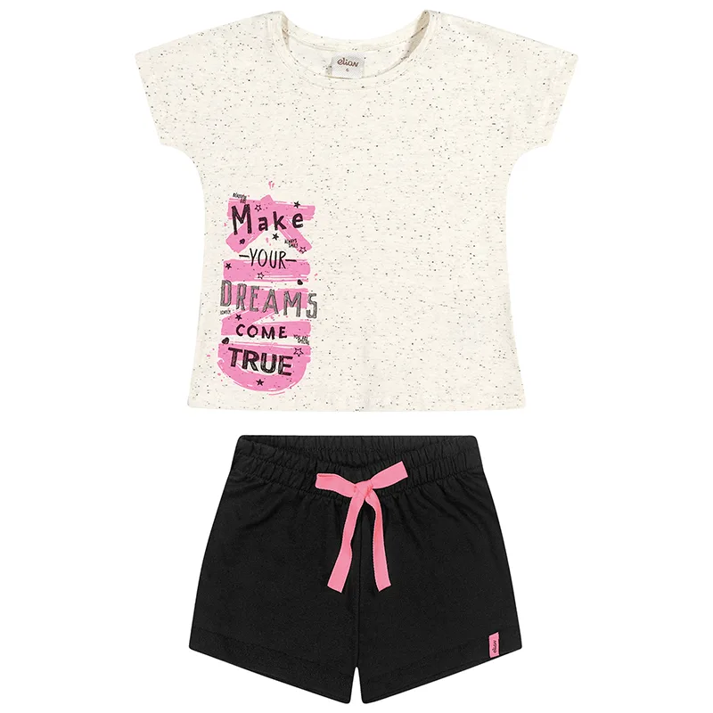 Conjunto Infantil Menina com Estampa Estampa Dreams 4/8 - 251436-NATURAL-4