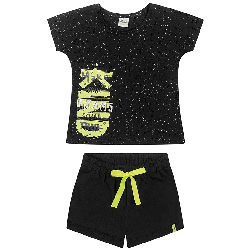 Conjunto Infantil Menina com Estampa Estampa Dreams 4/8 - 251436-PRETO-6