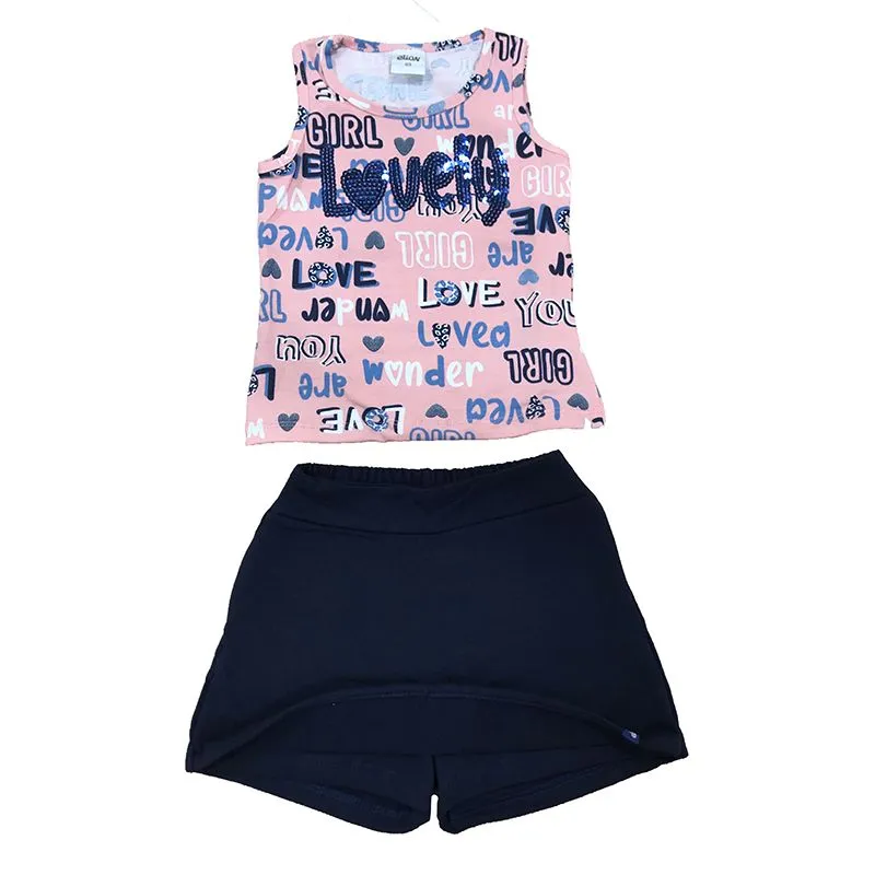 Conjunto Menina Com Estampa Frontal 1/3 - 231505-ROSA-1