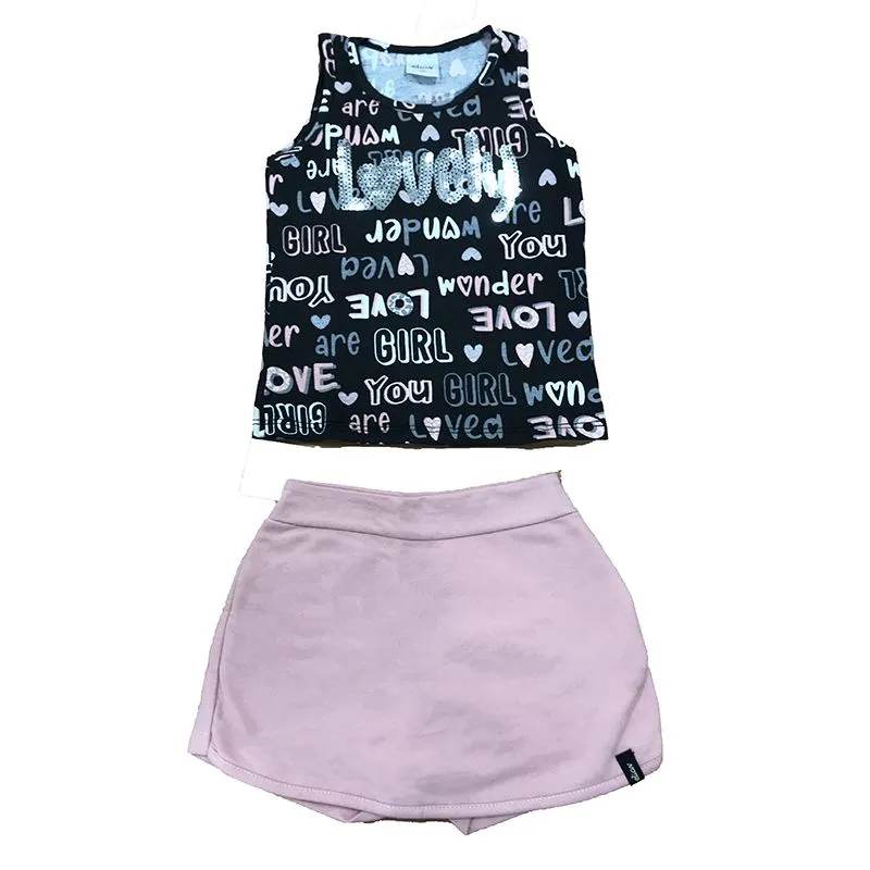 Conjunto Menina Com Estampa Frontal 1/3 - 231505-PRETO-2