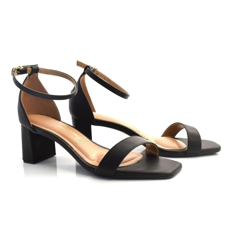 Sandália de Salto Bloco Vizzano Preto 6430101-7286 39