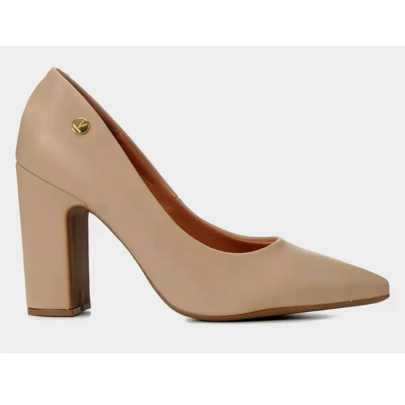 Sapato Vizzano Casual Salto Bloco Feminino Bege 39