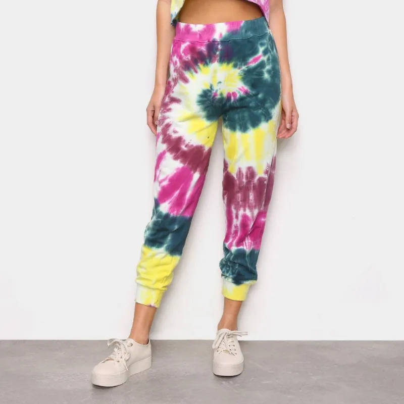 Moletom Colcci Tie Dye Feminino - Feminino - Verde+Rosa