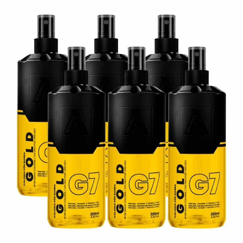 Kit 6x Loção Pós Barba Gold G7 200ml Alfa Looks