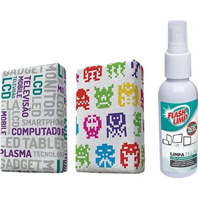 Kit Limpa Telas Com 2 Esponjas De Microfibra Kit0528 Flashli