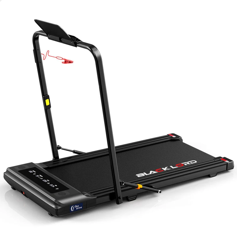 BLACK LORD Treadmill 2 IN 1 Electric Walking Pad 400mm Hydraulic Foldable (Black) Aussie Union Group