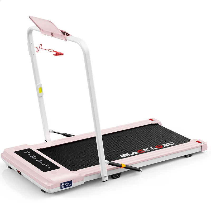 BLACK LORD Treadmill 2 IN 1 Electric Walking Pad Hydraulic Foldable 40cm Belt (Pink) Aussie Union Group