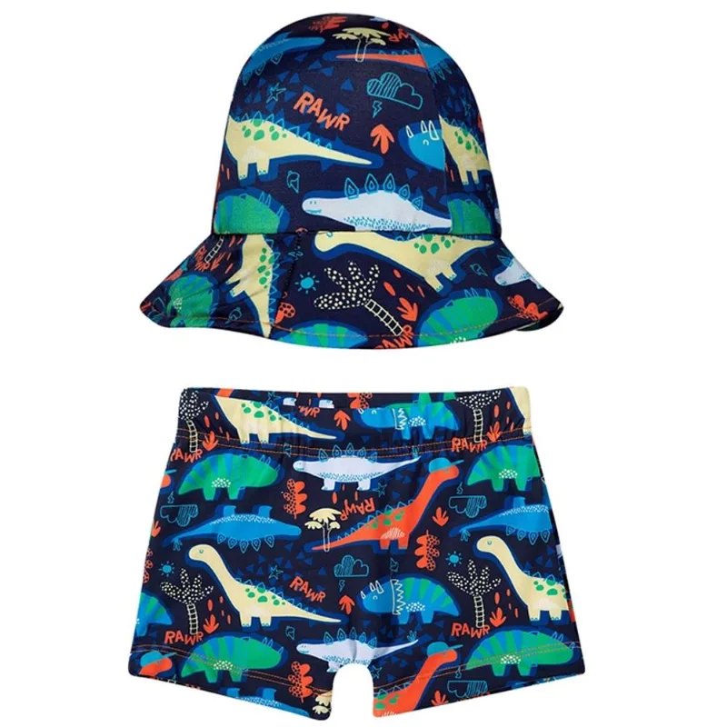 Sunga Boxer + Chapéu Praia Toddler Tip Top Marinho 2386336 - 2t