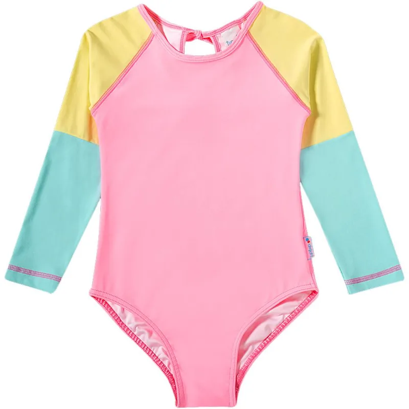 Maiô Body Praia Toddler Manga Longa Tip Top Rosa Fluor 2295121k - 3t