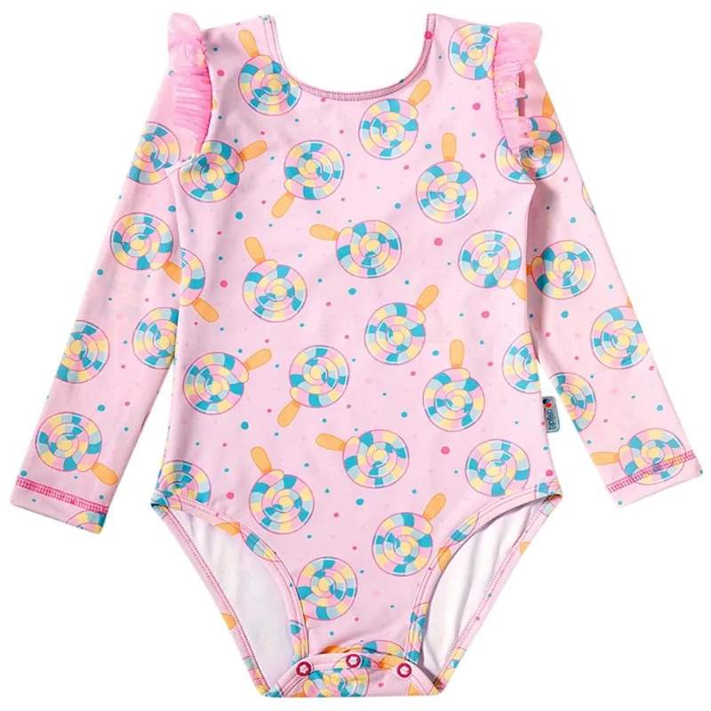 Maiô Body Praia Toddler Tip Top Lollypop Uv50+ Rosa Claro 2296387k - 1t